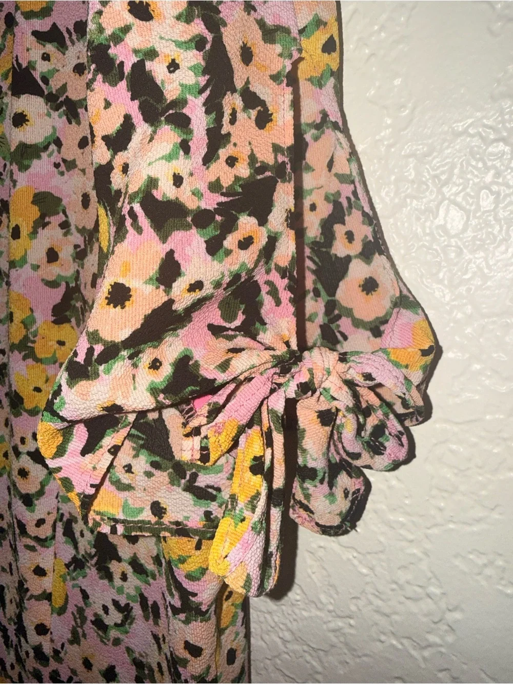 Betsey Johnson Asymmetrical Floral Midi Dress Bumble Bees Tea Party - Picture 9 of 10